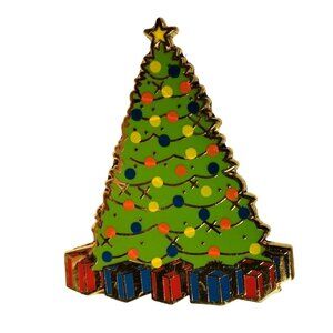 Christmas Tree Enamel Pin Lapel Badge Holiday Jewelry Pinback